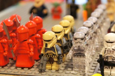 Kuala Lumpur, Malezya-9 Aralık 2018: Seçili plastikten yapılmış küçük Star Wars Fırtına takımı ordusunun duruldu. Halk için toplayıcı tarafından görüntülemek. 