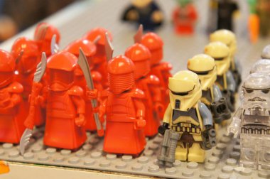 Kuala Lumpur, Malezya-9 Aralık 2018: Seçili plastikten yapılmış küçük Star Wars Fırtına takımı ordusunun duruldu. Halk için toplayıcı tarafından görüntülemek. 