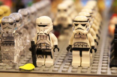 Kuala Lumpur, Malezya-9 Aralık 2018: Seçili plastikten yapılmış küçük Star Wars Fırtına takımı ordusunun duruldu. Halk için toplayıcı tarafından görüntülemek. 