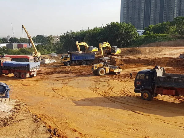 Kuala Lumpur Malaysia July 2018 Heavy Machinery Vehicles Used Preparation — Stock Photo, Image