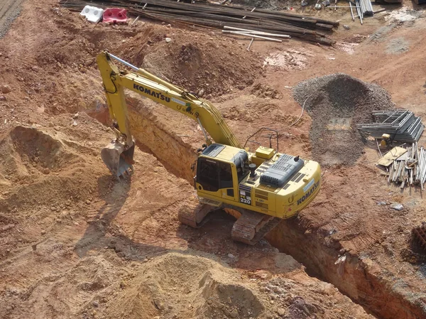 Kuala Lumpur Malasia Abril 2019 Máquina Excavadoras Una Máquina Construcción — Foto de Stock