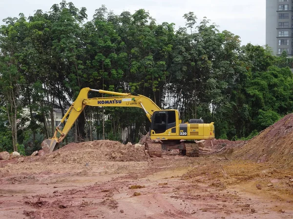 Kuala Lumpur Malezya Nisan 2019 Ekskavatörler Makinesi Toprak Kaldırma Malzemesi — Stok fotoğraf