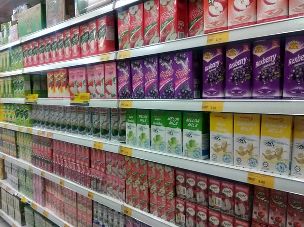 쿠알라룸푸르 말레이시아 2018년 20일 슈퍼마켓 판매된 용기에 풍미가 — 스톡 사진