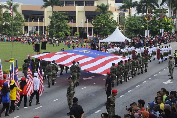 Kuala Lumpur Malaysia Agosto 2018 Sfilata Della Bandiera Malese Parte — Foto Stock