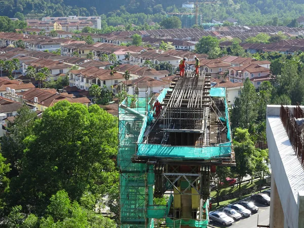 Kuala Lumpur Malaysia January 2017 Construction Workers Working Height Construction — Stock Photo, Image