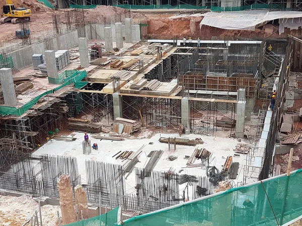 Kuala Lumpur Malaysia July 2017 Building Basement Construction Using Open — стоковое фото
