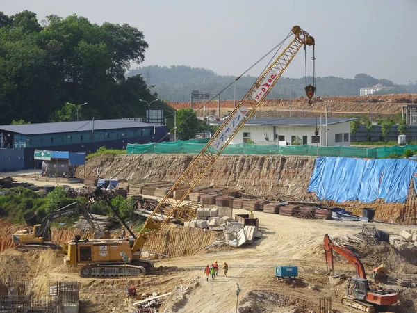 Kuala Lumpur Malaysia July 2017 Messy Busy Construction Site Commencing — Stock Photo, Image