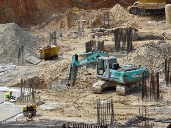 Kuala Lumpur Malaysia July 2017 Messy Busy Construction Site Commencing — Stock Photo, Image