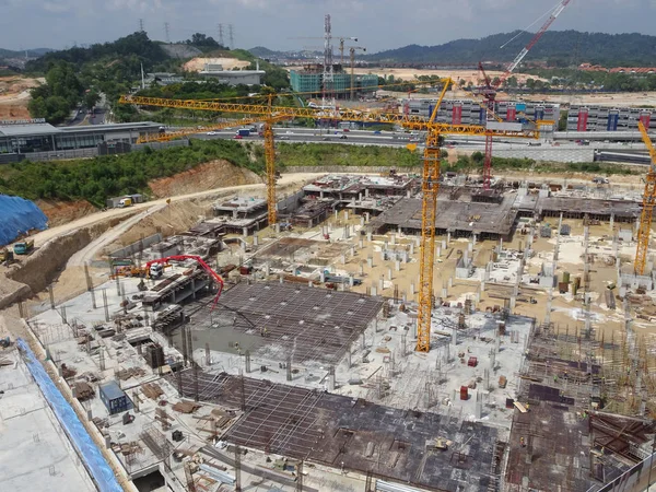Kuala Lumpur Malaysia January 2016 Aerial View Construction Site Progress — Stock Photo, Image
