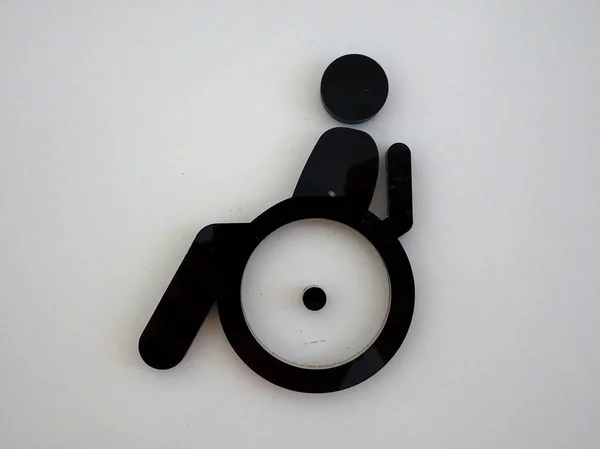 Handicap Popisky Osobou Obrázku Invalidního Vozíku — Stock fotografie