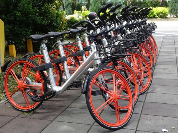 Kuala Lumpur Maleisië December 2017 Huurfiets Voor Publiek Gebruikt Geparkeerd — Stockfoto