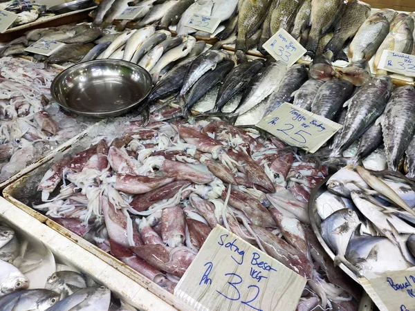 Kuala Lumpur Malaysia July 2019 Vários Tipos Peixes Mercado Peixe — Fotografia de Stock