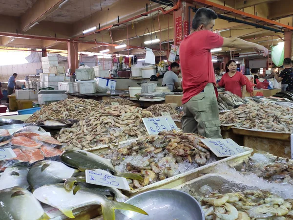 Kuala Lumpur Maleisië Juli 2019 Verschillende Soorten Vis Vismarkt Worden — Stockfoto