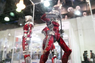 Kuala Lumpur, Malezya-8 Mart 2019: seçilmiş Japon popüler serisi Ultraman kurgusal karakter eylem figürü üzerinde duruldu. Son anime serisi dayalı Ultraman yeni bir takım.