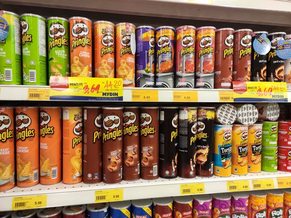 Kuala Lumpur Malaysia July 2019 Embalados Diversos Junk Foods Snacks — Fotografia de Stock