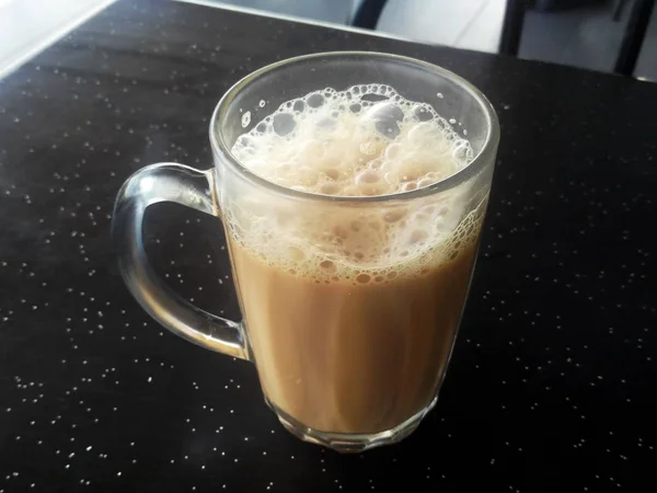 Bebida Assinatura Malaia Chamada Teh Tarik Bebidas Chá Misturadas Com — Fotografia de Stock