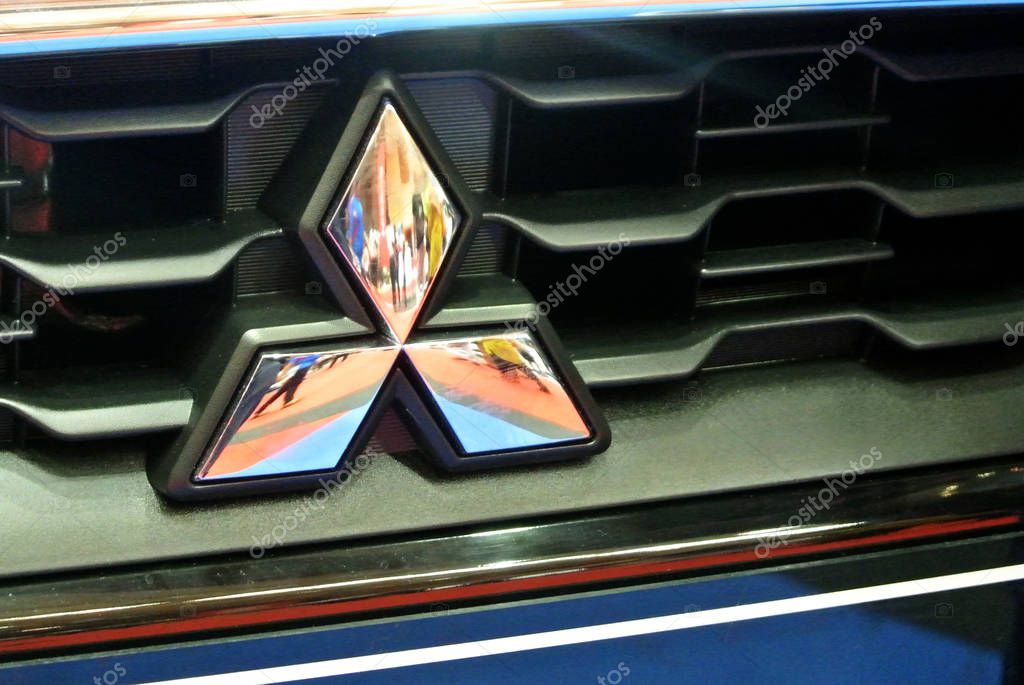 KUALA LUMPUR, MALAYSIA -NOVEMBER 11, 2017: Mitsubishi car emblem and brand logo. Car build by one of the Japanese famous car manufacturer.