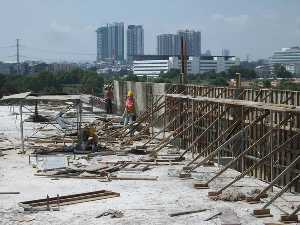 Kuala Lumpur Malaysia Marzo 2017 Lavoro Forma Del Legno Utilizzato — Foto Stock