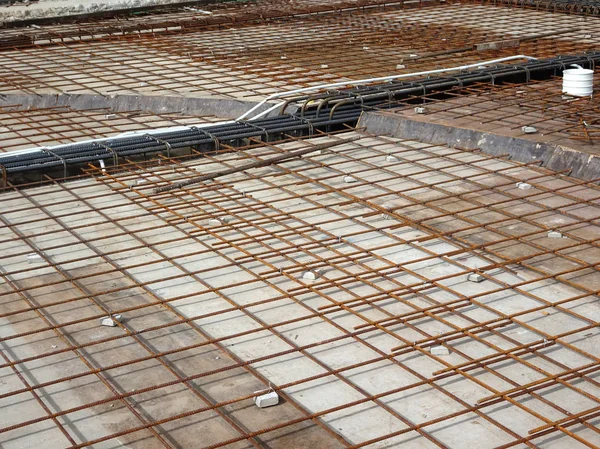 Kuala Lumpur Malaysia February 2018 Steel Reinforcement Bar Timber Formworks — стоковое фото