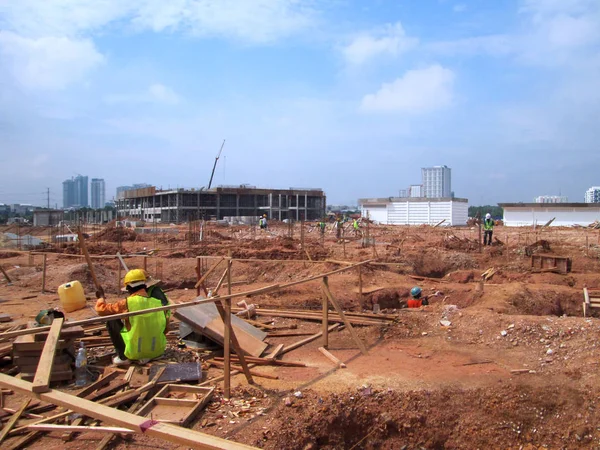 Kuala Lumpur Malaysia May 2017 Building Foundation Work Construction Site — Stock Photo, Image