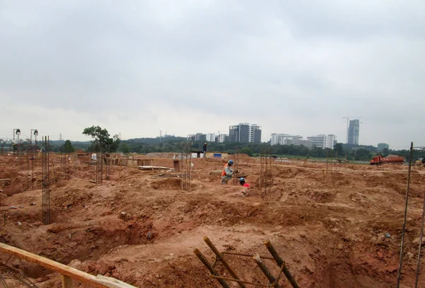 Kuala Lumpur Malaysia May 2017 Building Foundation Work Construction Site — Stock Photo, Image