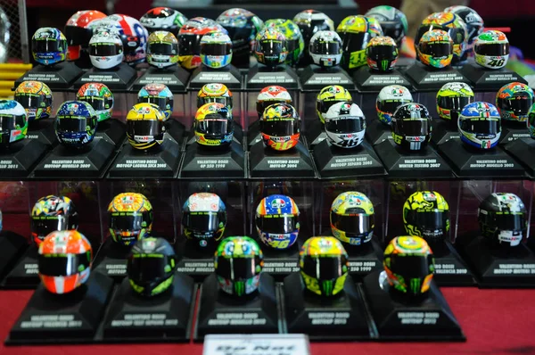 Serdang Malaysia Julho 2016 Modelo Miniatura Dos Capacetes Valentino Rossi — Fotografia de Stock