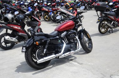 Kuala Lumpur, Malezya-Mart 24, 2018: güzel Amerikalı 'nın Harley-Davidson motosiklet. Sahibi tarafından yaratıcı özelleştirilmiş. 