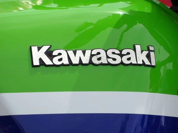 Kuala Lumpur Malaysia March 2018 Kawasaki Brand Logos Motorcycle Body — стоковое фото
