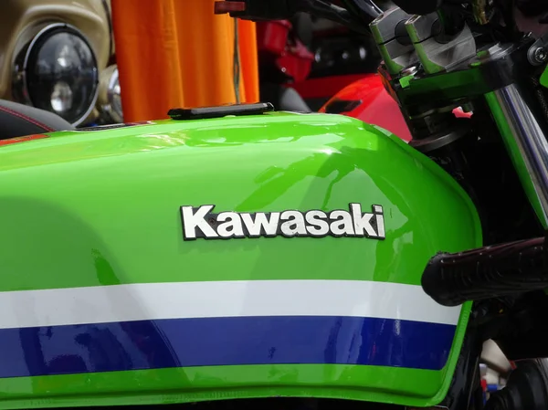 Kuala Lumpur Malaysia March 2018 Kawasaki Brand Logos Motorcycle Body — стоковое фото