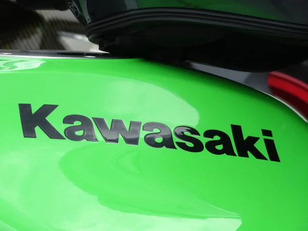 Kuala Lumpur Malaysia March 2018 Kawasaki Brand Logos Motorcycle Body — Stock Photo, Image