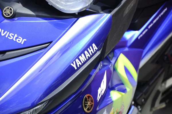 Kuala Lumpur Malaysia March 2018 Yamaha Marca Motocicleta Logotipos Corpo — Fotografia de Stock