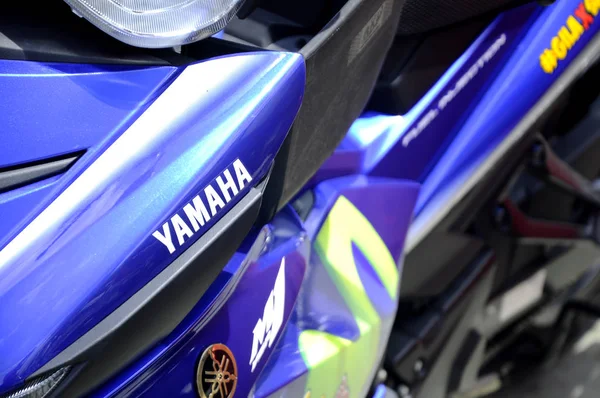 Kuala Lumpur Malaysia March 2018 Yamaha Marca Motocicleta Logotipos Corpo — Fotografia de Stock