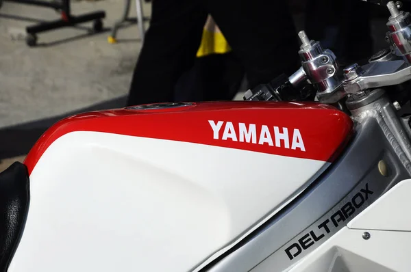 Kuala Lumpur Malasia Marzo 2018 Yamaha Marca Motocicletas Logotipos Cuerpo —  Fotos de Stock