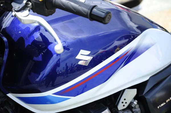 Kuala Lumpur Malaisie Février 2018 Suzuki Marque Moto Logos Carrosserie — Photo