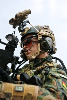 Kuala Lumpur, Malezya-3 Mayıs 2018: seçili modern ordu aksiyon figürü üniformayla tam odaklı, battle Dişli ve silah. Koleksiyoncu öğe aksiyon figürü ile çok yüksek detay. 