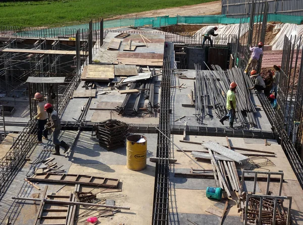 Kuala Lumpur Malasia Marzo 2018 Ocupada Obra Construcción Trabajo Estructura — Foto de Stock