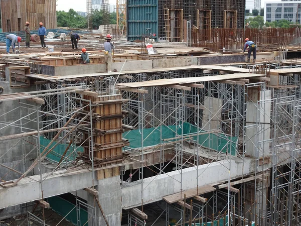 Kuala Lumpur Malajzia 2018 Március Forgalmas Építési Terület Szerkezeti Munka — Stock Fotó