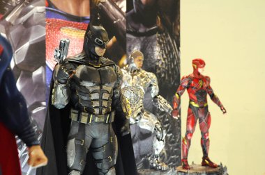 Kuala Lumpur, Malezya -24 Mart 2017: Dc film ve komedyenlerden Justice League 'in kurgusal karakteri. Adalet Birliği eylem figürü, kolleksiyoncu tarafından halka gösterildi.