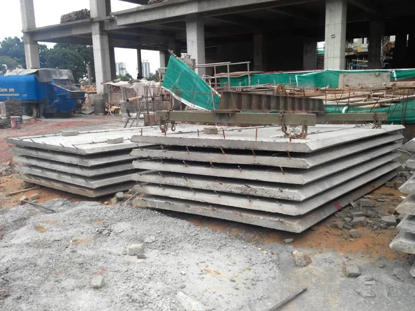 Kuala Lumpur Maleisië Juni 2017 Prefab Betonplaat Gefabriceerd Fabriek Geleverd — Stockfoto