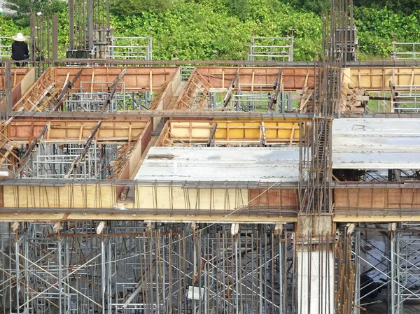 Kuala Lumpur Malásia Março 2018 Ocupado Canteiro Obras Trabalho Estrutura — Fotografia de Stock