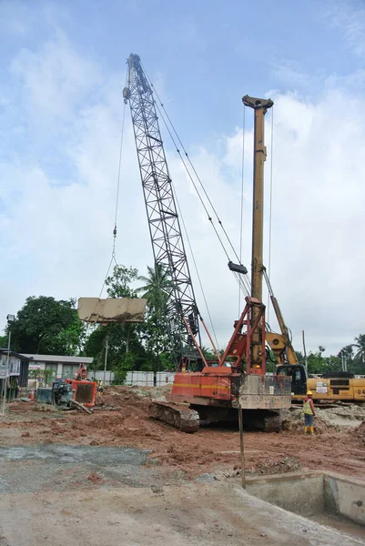 Perak Malaysia June 2016 Máquinas Pesadas Usadas Canteiro Obras Malásia — Fotografia de Stock