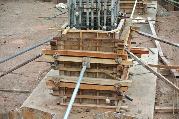 Johor Malaysia June 2015 Pile Cap Form Work Construction Site — стокове фото