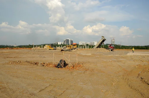 Kuala Lumpur Malaysia July 2017 Heavy Machinery Doing Earthwork Site — Stock Photo, Image