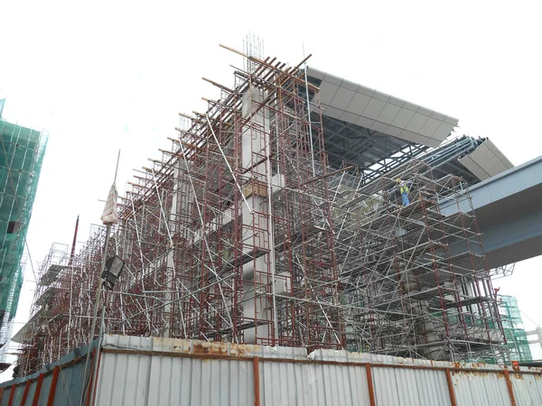 Kuala Lumpur Malaysia September 2016 Building Construction Фасадная Стена Обработка — стоковое фото