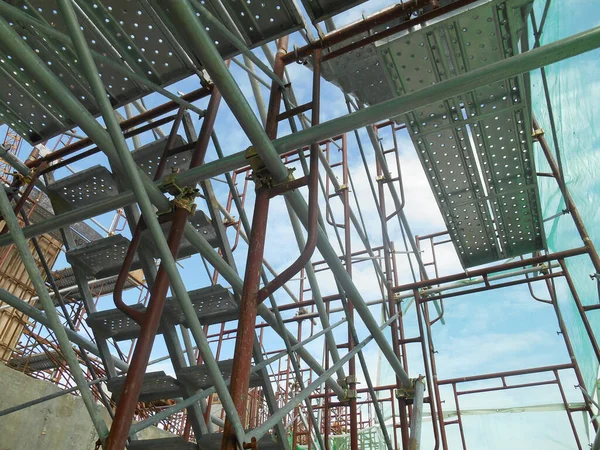 Malacca Malaysia September 2016 Temporary Access Staircase Supported Reinforced Scaffolding — стоковое фото