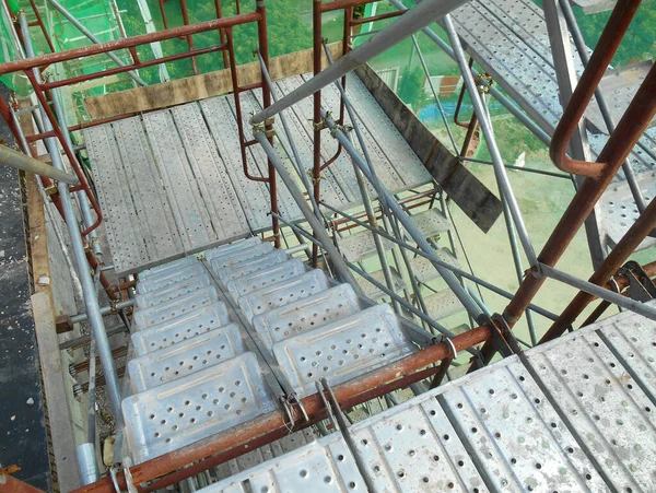 Malacca Malaysia Szeptember 2016 Ideiglenes Hozzáférés Lépcsőház Megerősített Állványzattal Építkezésen — Stock Fotó