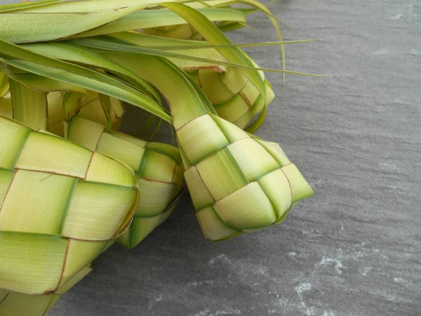 Ketupat Hari Raya Kutlamaları Sırasında Servis Edilen Popüler Malay Yemeklerinden — Stok fotoğraf