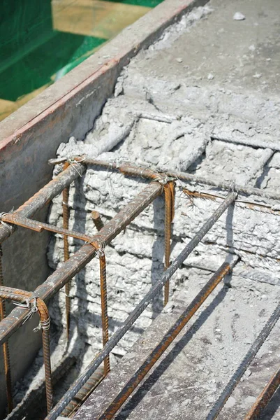 Serdang Malaysia June 2016 Concrete Construction Joint Construction Site Wire — Stock Photo, Image