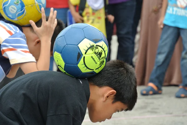 Selangor Malaysia Eylül 2015 Futbol Eğitimi Alan Çocuklar Spor Kıyafetleri — Stok fotoğraf