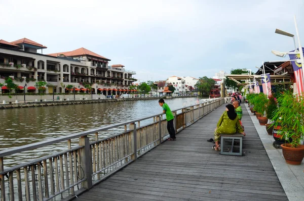 Melaka Malaisie Novembre 2012 Paysage Long Chemin Bord Eau Melaka — Photo